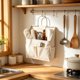thumbnail image 5 of Bolsa de almacenamiento colgante con múltiples bolsillos, organizador de lino y algodón impermeable para dormitorio, cocina y oficina, 30x23x9cm, 5 of 6