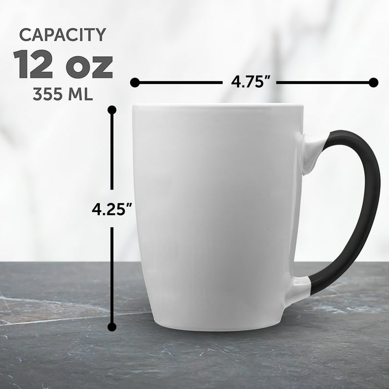 Vega Modern Clear Glass Mug with Handle, Coffee Tea Hot or Cold Drinks