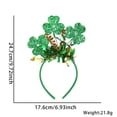 thumbnail image 3 of Shamrock Headband with Glitter Ears and Clover Decorations for St. Patrick's Day Party Holiday Event Festival Wear Accessories St. Patrick's Clover Headband D, 3 of 4