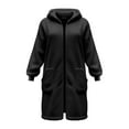 thumbnail image 5 of NAFUU Women's Full Zip Fleece Jacket Winter Warm Coat Double Hooded Cardigan Windproof Fleece Jackets With Drawstring Pockets Comfy Winter Coats, 5 of 5