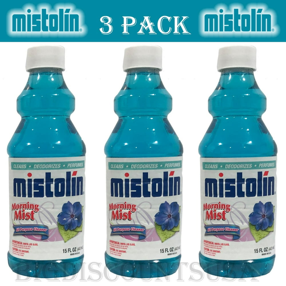 3 Pack Mistolin General All Purpose Cleaning Solution Kit Morning Mist (Rocio) Scent 15 fl oz