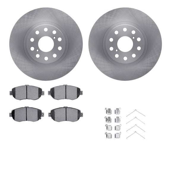 Dynamic Friction Company Front Brake Rotors with 5000 Advanced Brake Pads includes Hardware 6512-76377