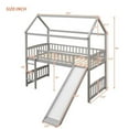 thumbnail image 2 of Harper & Bright Designs Wooden Loft Bed with Ladder, Slide and Roof, Gray, 2 of 14