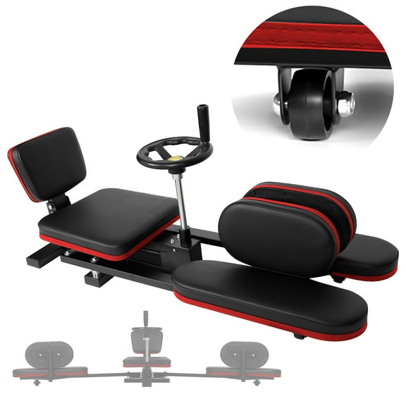 330 LBS Capacity Leg Stretcher with 0~240° Range, 62.2" Steel Frame Leg Stretching Split Machine with 360° Casters, Black & Red Flexibility Stretching Machine with 6" PU Cushion, for Fitness Center