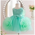thumbnail image 4 of ZACPNCV Girl Flower Dress Flower Design Princess Wedding Dress for Toddler and Baby Girl Green 9 Months, 4 of 5