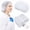 White, variant on stcellnmex 100 Pcs Disposable Bouffant Caps Bulk Elastic Dust Hairnets for Food Service Nurses Labs Blue 21 Inch