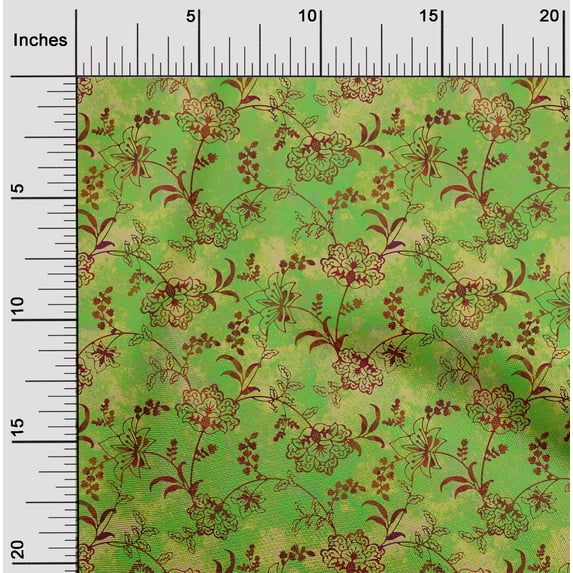 oneOone Viscose Chiffon Light Green Fabric Batik Fabric For Sewing Printed Craft Fabric By The Yard 42 Inch Wide