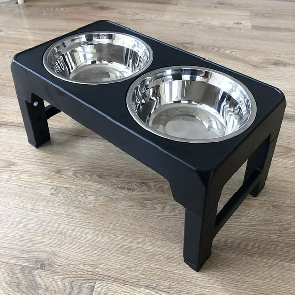 Elevated Dog Bowls Dog Raised Bowls Adjustable Raised Dog Bowl Dog Food Bowls Elevated Dog Bowls Stainless Steel Double Bowls Large Capacity Adjustable Raised Pet Bowl With 4