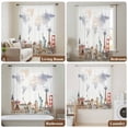 thumbnail image 5 of Gray Beige Map Semi Sheer Curtains Drapes for Living Room, Bedroom, French Doors Window 54 Inches Long, Funny Abstract Cloud Illustration Art Rod Pocket Chiffon Curtain Drapery Voile Draperies Panel, 5 of 8