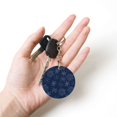 thumbnail image 5 of Naloa Snowflake Dark Blue Print Round Keychain Keychain Key Ring, Key Tag, Key Chain Bulk for Gift Accessories (Round), 5 of 7