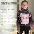 thumbnail image 7 of Chaqlin Cute Axolotl Cherry Blossom Quarter Zip Up Sweatshirts for Kids with Pocket Oversize Plus Size Cozy Sweatshirt for Camping Fishing Weekend Size 13-14, 7 of 7