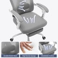 thumbnail image 1 of Ergonomic Mesh Gaming Chair – High Back with Adjustable Headrest & Lumbar Support, Retractable Footrest, 350LBS Capacity, Reclining Desk Chair for Home or Gaming Room – White Frame & Light Gray Net, 1 of 7