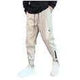 thumbnail image 1 of Zszcpp Wide Leg Pants Men'S Pocket Sports Drawstring Leisure Embroidered Label Straight Vogue Trousers Casual Trouser, 1 of 3