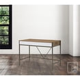 thumbnail image 5 of Yolanda Wooden Desk Natural/Bronze 43.3L x 21.7W x 30H 2 Storage Drawers, 5 of 10