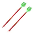 thumbnail image 4 of Raindrops Double Sided Toilet Brush Set with Long Handle for Cleaning Use in Bathroom Red Plastic 2pcs, 4 of 8