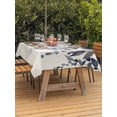 thumbnail image 2 of Blue Grey Eucalyptus Outdoor Tablecloth - 54x80 Inch Rectangle Dining Table Cover, Farmhouse Weeping Leaves on Linen Waterproof Outdoor Table Cloth with Umbrella Hole & Zipper for Picnic/Patio/Party, 2 of 7