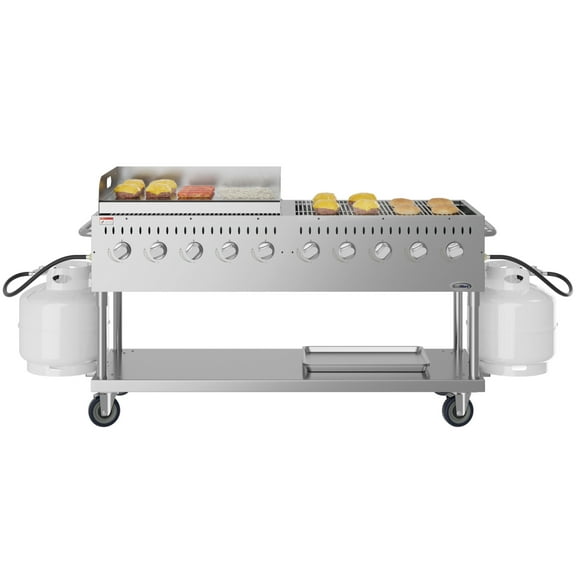 72" Commercial Outdoor Propane Gas Grill in Stainless-Steel