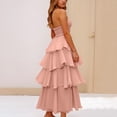 thumbnail image 4 of Women's Strapless Ruffle Tiered Maxi Dress Summer Elegant Bodycon Backless Flowy Gown Formal Evening Dress Casual Summer Dress Women Dressy Fall Dresses for Women Dresses for Women for Work Split, 4 of 5