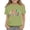 Light Green, variant on Happy To See Your Face School T-shirt for Girls Funny Print Short Sleeve Tees Back to School Casual Daily Summer Tops