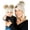 Diagonal Basketweave - Beige, variant on Mommy & Me Double Pom Beanies – Mama & Baby Mini Matching Winter Outfits, Mom & Newborn Infant Baby Girl Beanie Hat Set (2 Pack) - Leopard - Beige