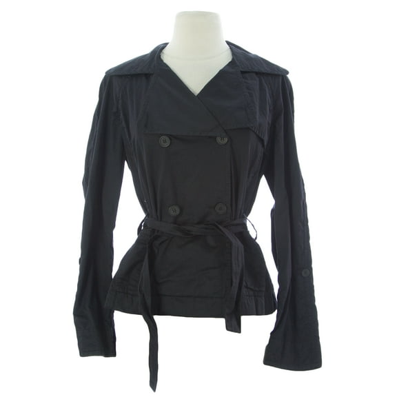 ADD Women's Belted Double Breasted Jacket Sz 10 Black