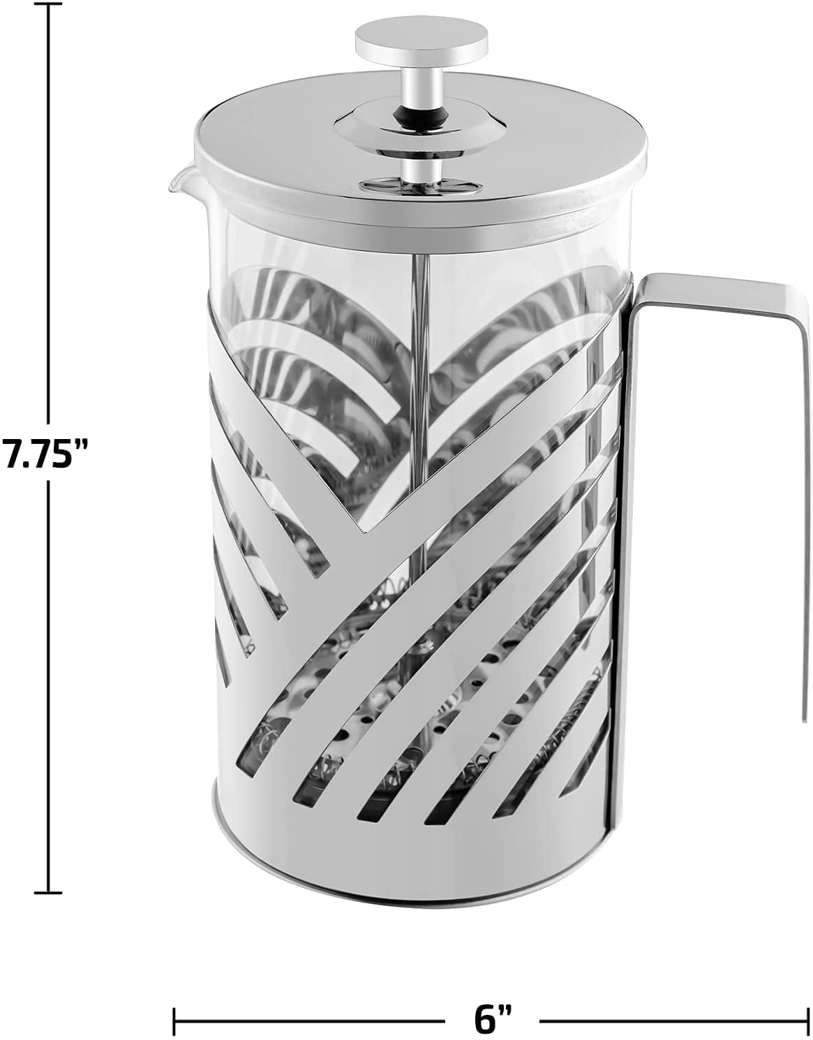 OVENTE 2.5 Cup Stainless Steel French Press Cafetiere Coffee and Tea Maker  with 4-Level Mesh Filter FSH20S - The Home Depot