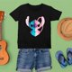 thumbnail image 1 of Children Top Kawaii Printing Disney Summer New Products Black White Tees Harajuku Fashion Outdoor Stitch Pattern T-Shirts Kids10T Gao Jinjia LED, 1 of 2