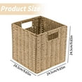 thumbnail image 3 of Wicker Storage Baskets,Hand-Woven Water Hyacinth Baskets,Foldable Decorative Baskets with Handles,Natural Seagrass Organizing Bins For Shelves, Pantry, Laundry, Organizing, 3 of 7