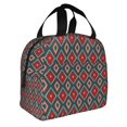 thumbnail image 2 of Fotbe Red And Orange On Blue Teal Bolsa Térmica con Estampado y Forro de Aluminio Grueso Bolsa de Almuerzo con Bolsillo Frontal para Hombres y Mujeres, Ideal para Trabajo, Escuela, 2 of 8