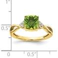 thumbnail image 2 of Solid 10k Yellow Gold Checkerboard Peridot and Diamond Ring - Ring Size 7.0, 2 of 5