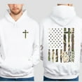 thumbnail image 5 of Faith Over Fear Camo Flag Double-Sided Christian Hoodie, Patriotic Faith Hoodie, USA Camo Cross, Christian Gift for Men & Women, Religious Streetwear, 5 of 7
