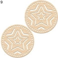 thumbnail image 2 of Walbest 2Pcs Crochet Wood Bases Unpainted Floral Pattern Round Hollow Knitting Wooden Basket Bottoms for Embroidery, 2 of 7