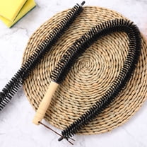 HEMOTON Radiator Cleaner Brush with Dense Polypropylene Bristles and Timber Handle for Machines Black