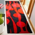 thumbnail image 3 of SAFAVIEH Soho Josie Abstract Wool Area Rug, Black/Red, 6' x 6' Square, 3 of 10
