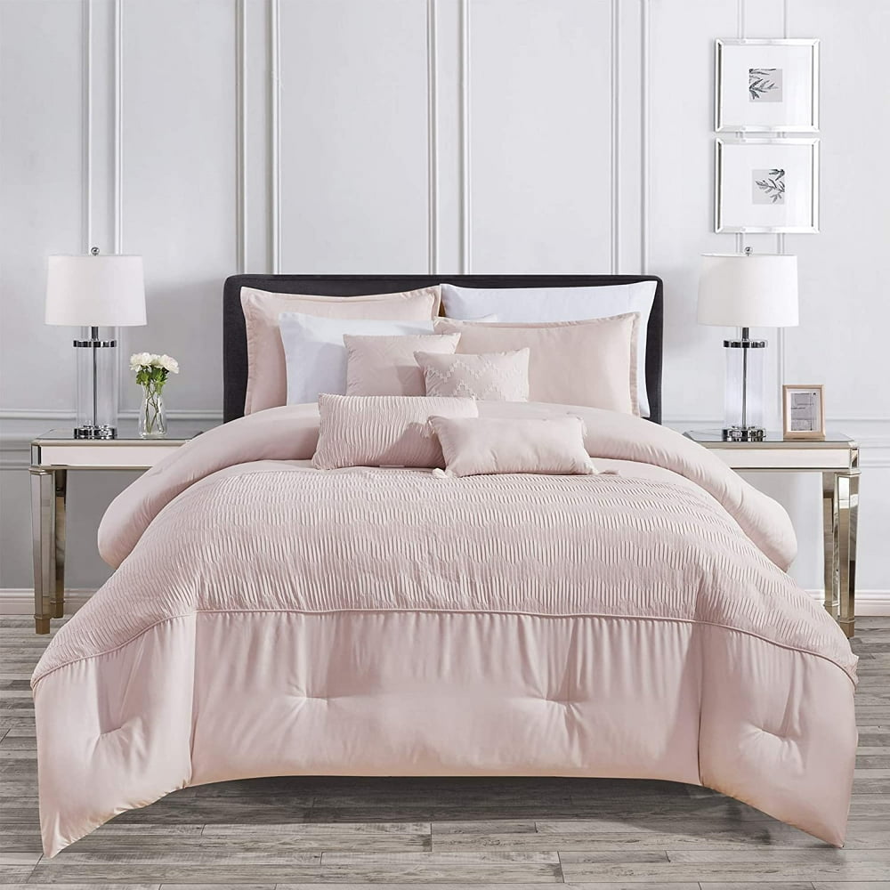 Sapphire Home Luxury 7 Piece Full/Queen Comforter Set with Shams