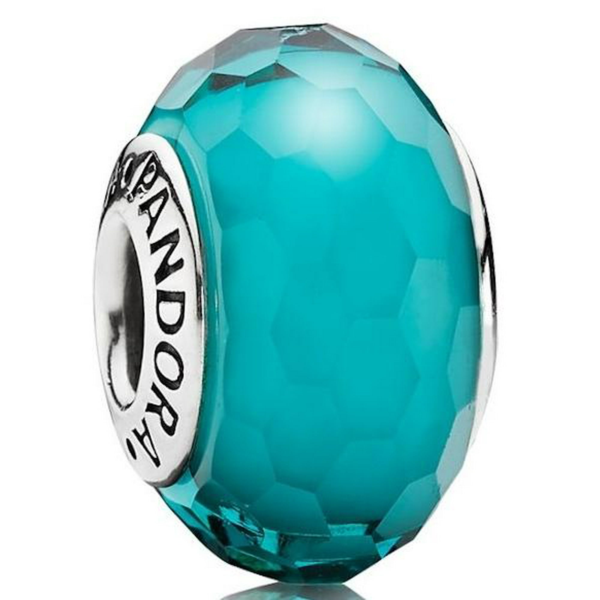 Pandora Pair of fascinating, teal Murano discount glass beads.