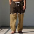 thumbnail image 1 of Pantalones largos para hombre, cintura elástica, transpirables, cómodos, suaves, informales, de playa, de poliéster., 1 of 5