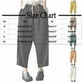thumbnail image 6 of XPMWRP Women's Cotton Linen Wide Leg Palazzo Lounge Cropped Pants Lightweight Drawstring Waist Harem Capri Pants with Pockets Coffee XXL, 6 of 7