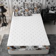 thumbnail image 4 of Erosebridal Halloween Ghost Zipper Twin Comforter Sets with Fitted Sheet and 2 Pillowcases,Gothic Skeleton Zipper Bedding Set,Grey,Reversible, 4 of 7