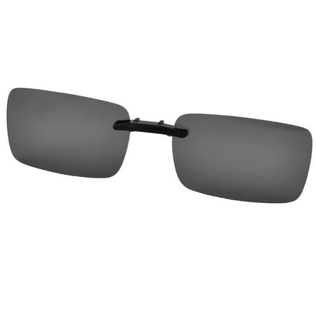 Women Man Plastic Rimless Lens Clip On Polarized Sunglasses (Best Sunglasses For Black Man)