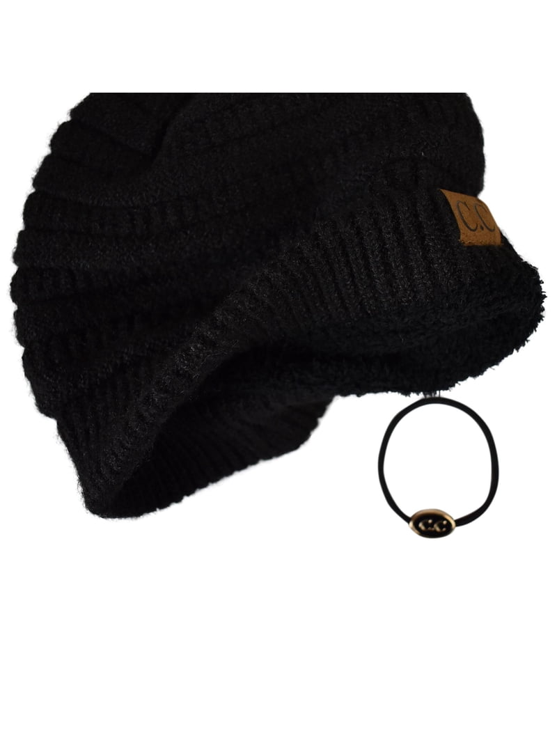 C.C Unisex Chunky Soft Stretch Cable Knit Warm Fuzzy Lined  display picture 3