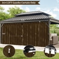 thumbnail image 3 of Pakunoda 14' X 6.5' Gazebo Universal Replacement Privacy 4-Panel Curtains, Waterproof Outdoor Curtains Chococlate Sidewall with Zipper for Patio 12' X 16' Gazebo Garden Backyard, Curtain Only, 3 of 8