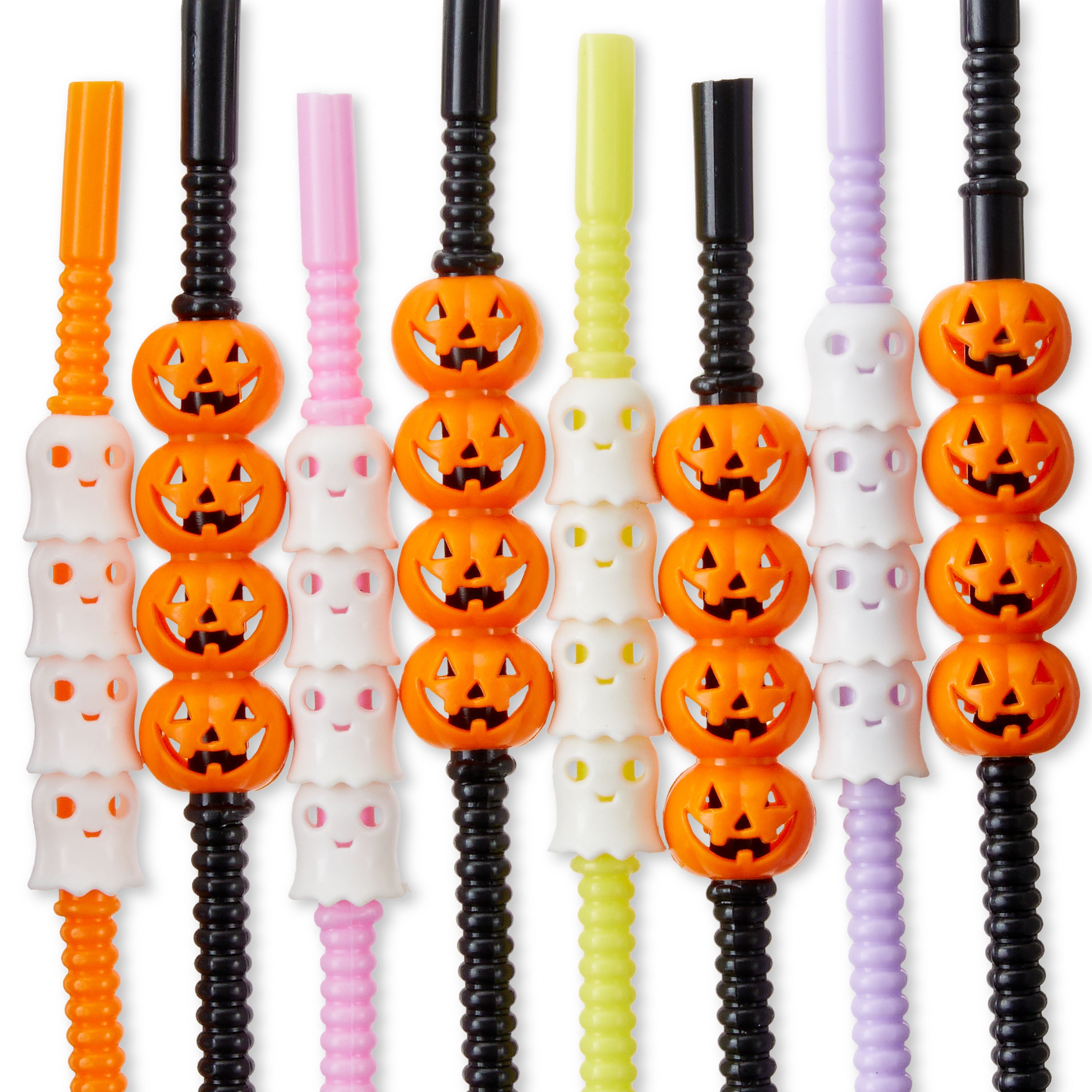 9pcs Halloween Straw Toppers Halloween Straw Cover The Nightmare Before Christmas for 6-8mm Drinking Straws Halloween Reusable Straws Silicone Straw
