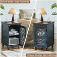 thumbnail image 3 of Narrow End Table for Bedroom with Charging Station, Farmhouse Side Tables for Small Space with Drawer, Blue, 3 of 9