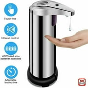 DSstyles 250ml Automatic Soap Dispenser Built-in Infrared Sensor Handsfree Touchless Stainless Steel for Kitchen Bathroom Toilet