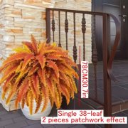 Dremisland 39 Artificial Boston Fern in Orange and Gold Fall Dark Brown Urn (2 Count)