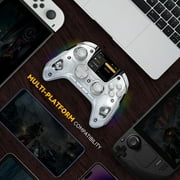 FIEHDUW Manba One Interactive Screen Wireless Gamepad, Hall Joystick, Rgb Lighting, Compatible with Steam Deck/PC/Switch/iOS/Android, White