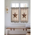 thumbnail image 2 of Western Texas Star Retro Living Room Curtains 2 Panel, Rustic Vintage Berry Black Beige Plaid Cafe Window Treatment, Farmhouse Bedroom Bathroom Kitchen Curtains Drapes 104"x45", 2 of 6