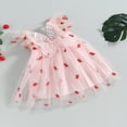 thumbnail image 3 of Robe Ligne A pour Bébé Fille Princesse Manches Volantes Col en V Papillon Robe de Soirée Robe d'Été, 3 of 7