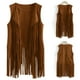 thumbnail image 5 of Mujer Otoño Invierno Ante Étnico Sin mangas Borlas Chaleco con flecos Cárdigan Pompotops qwe18798, 5 of 5